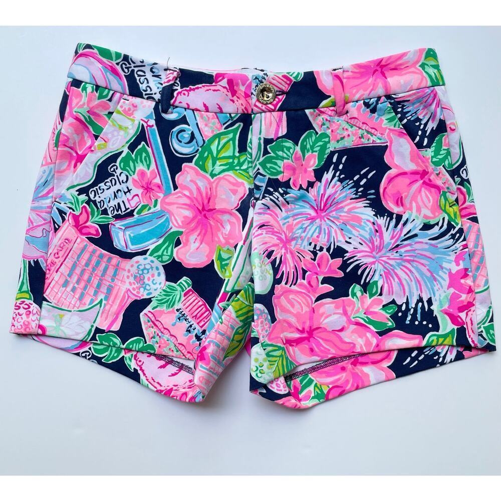 Lilly Pulitzer Callahan Knit Short High Tide Navy Honda Classic 5" Inseam Size 0